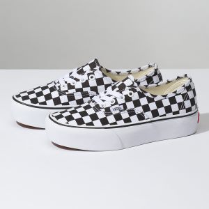 Vans Bayan Spor Ayakkabı Checkerboard Authentic Platform 2.0 Beyaz Türkiye | 25543-435